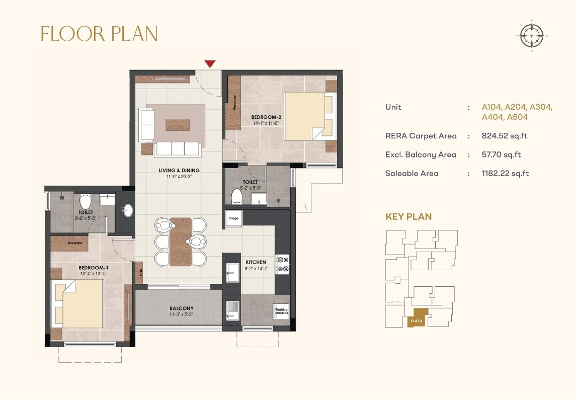 Wing A - Flat 4 Floor Plan