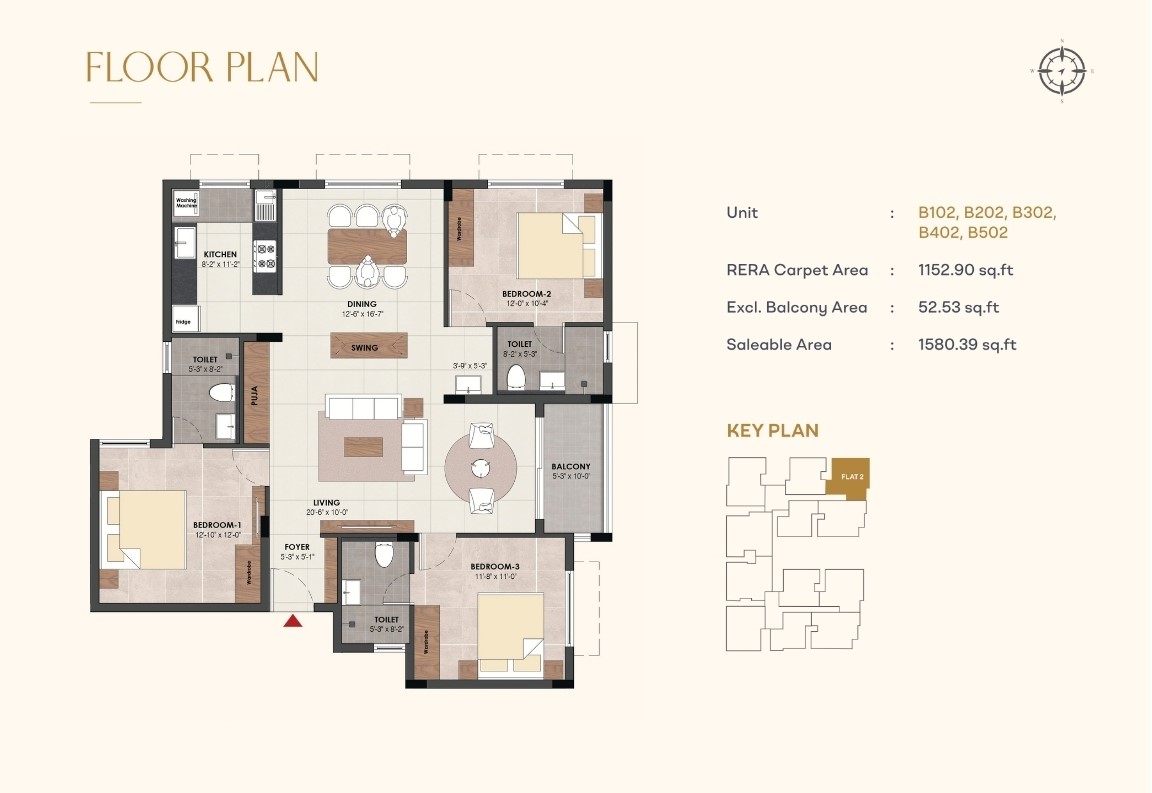 Wing B - Flat 2 Floor Plan