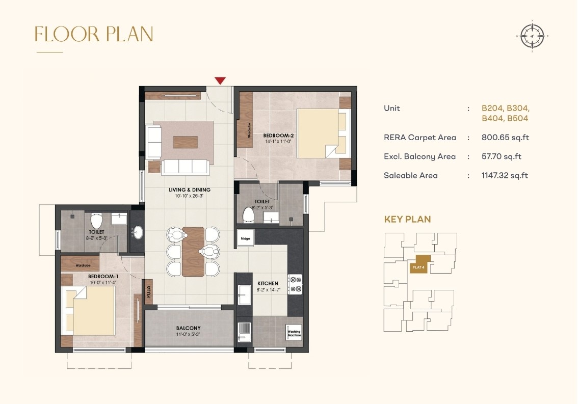 Wing B - Flat 4 Floor Plan