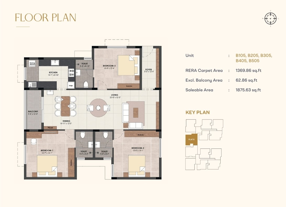 Wing B - Flat 5 Floor Plan